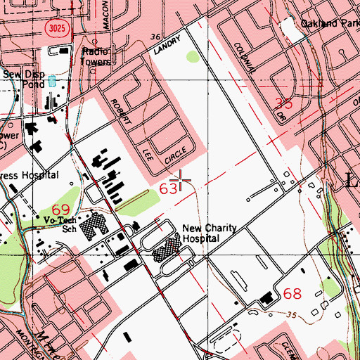 Topographic Map of University of Louisiana Lafayette Economic Development Authority, LA