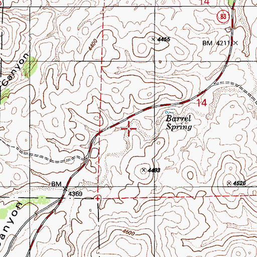 Topographic Map of Barrel Spring, AZ