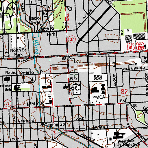 Topographic Map of Baton Rouge Community College Bienvenue Student Center, LA