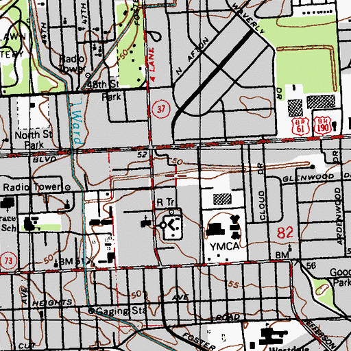 Topographic Map of Baton Rouge Community College Cypress Building, LA
