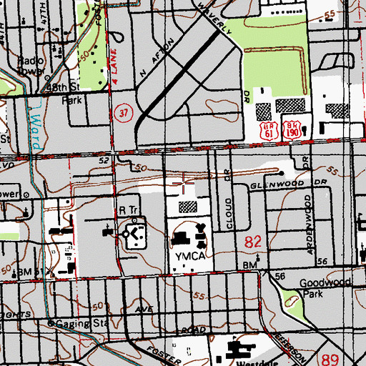 Topographic Map of Baton Rouge Community College Health and Wellness Building, LA