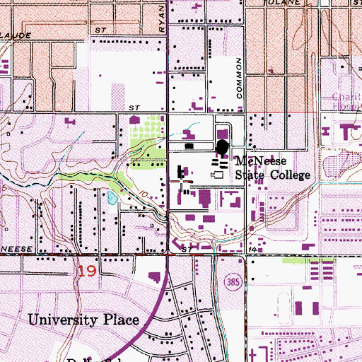 Topographic Map of McNeese State University Frasch Annex, LA