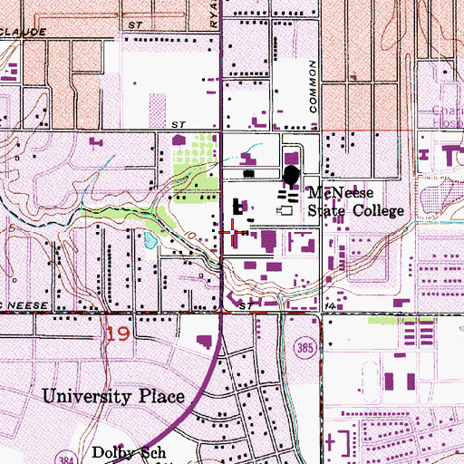 Topographic Map of McNeese State University Frasch Hall, LA