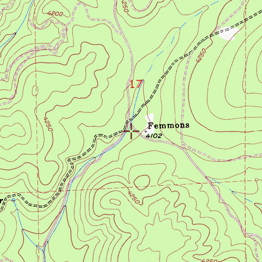 Topographic Map of Femmons, CA