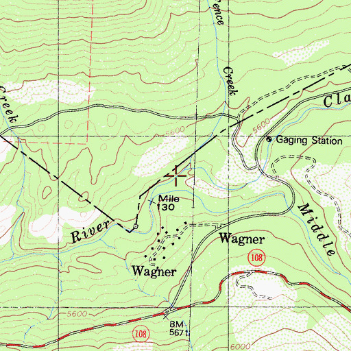 Topographic Map of Fence Creek, CA