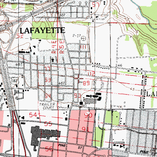 Topographic Map of Cadillac Street Mobile Home Park, LA