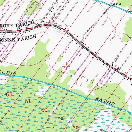 Topographic Map of Capri Court Mobile Home Park, LA