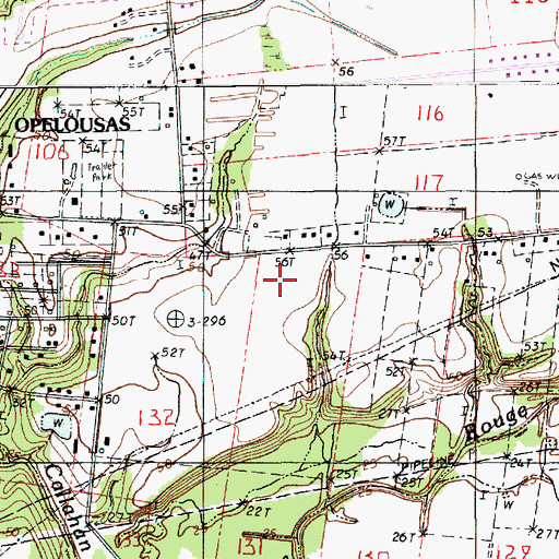 Topographic Map of CBS Mobile Home Park, LA