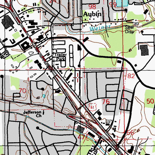 Topographic Map of Cedarcrest Mobile Home Park, LA