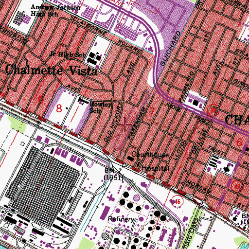Topographic Map of Chalmette Mobile Home Park, LA