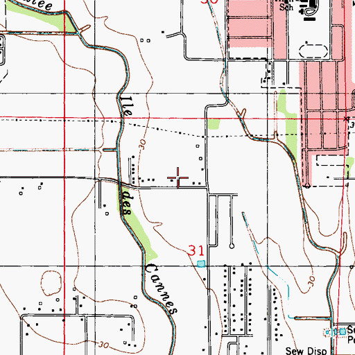 Topographic Map of Chester Domingue Mobile Home Park, LA