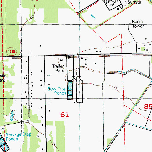 Topographic Map of Choctaw Mobile Home Park, LA