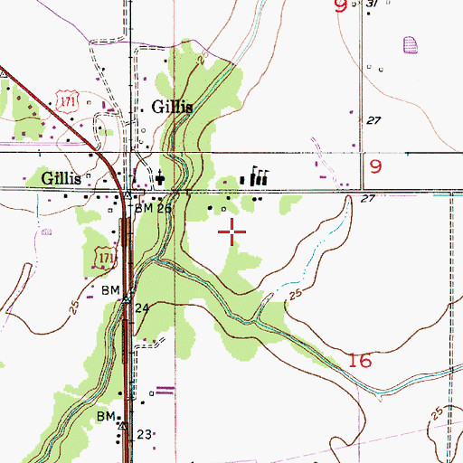 Topographic Map of Country Oaks Mobile Home Park, LA