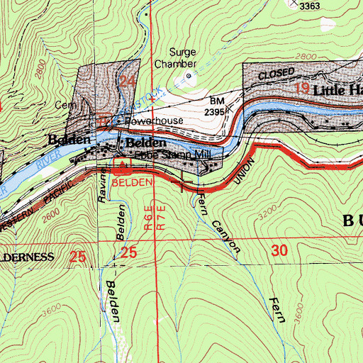 Topographic Map of Fern Canyon, CA
