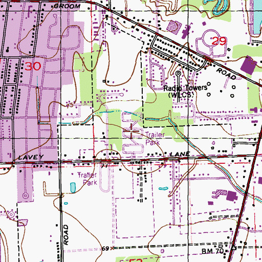 Topographic Map of Crestview Village Mobile Home Park, LA