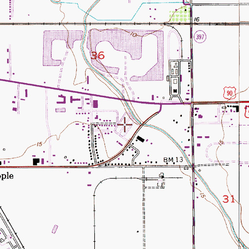 Topographic Map of Crestwood Community Mobile Home Park, LA