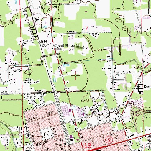 Topographic Map of Cypress Creek Mobile Home Court, LA