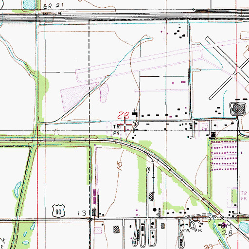 Topographic Map of Daigle's Mobile Park, LA