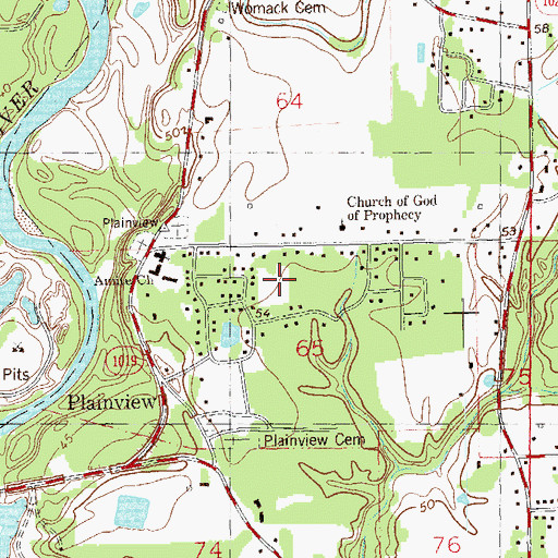 Topographic Map of Danni Lane Mobile Home Park, LA