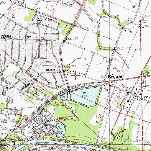 Topographic Map of Daspit Mobile Home Park, LA