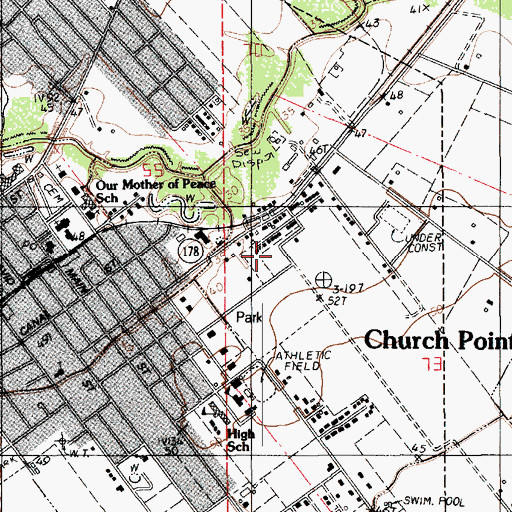 Topographic Map of Davids Trailer and Recreational Vehicle Park, LA