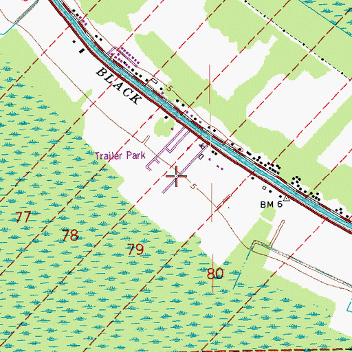 Topographic Map of Donna Lynns Mobile Home Park, LA