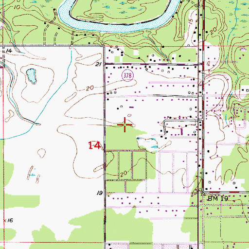 Topographic Map of Dove Creek Mobile Home Park, LA