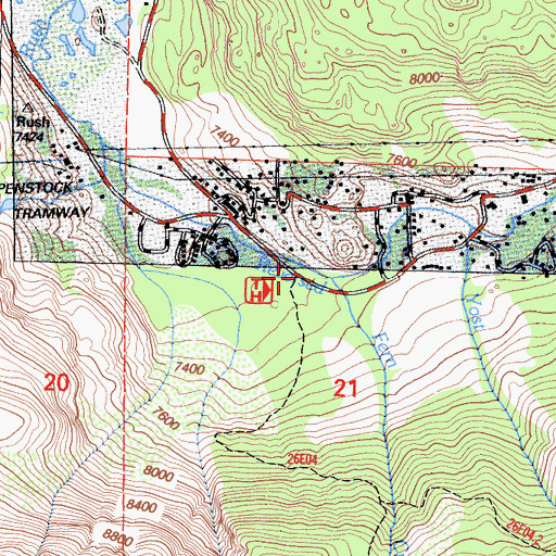 Topographic Map of Fern Creek, CA