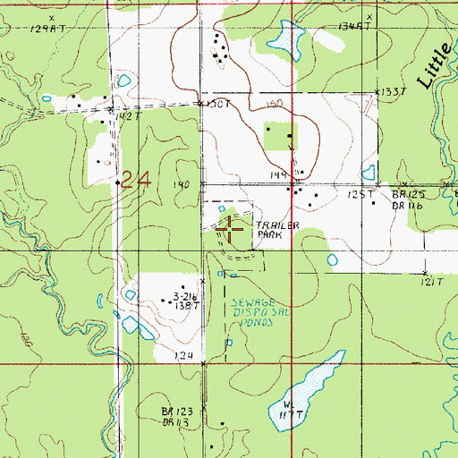Topographic Map of Evergreen Mobile Home Park, LA