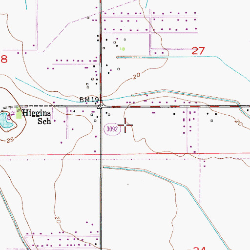 Topographic Map of Fairview Recreational Mobile Estates, LA