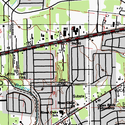 Topographic Map of Night Recreational Vehicle Park, LA