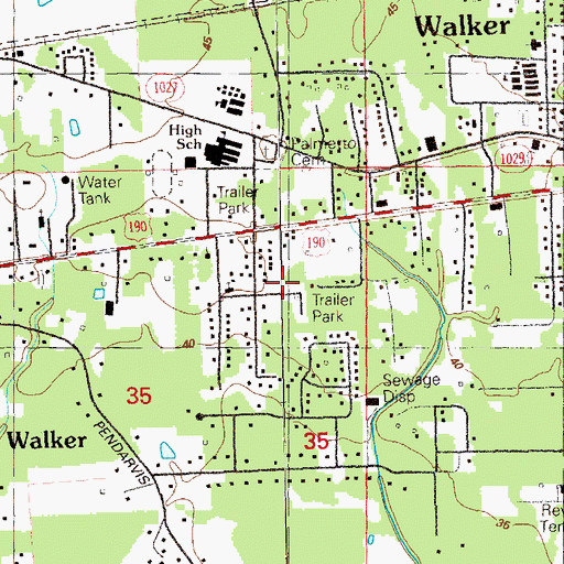Topographic Map of Palmetto Mobile Home Park, LA