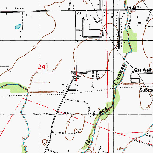 Topographic Map of Pecan Acres Mobile Home Park, LA