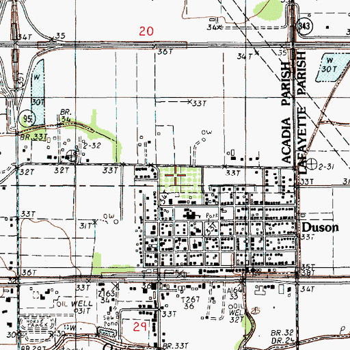 Topographic Map of Pecan Acres Mobile Home Park, LA