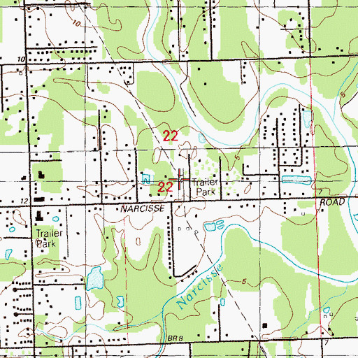 Topographic Map of Pine Mobile Home Park, LA
