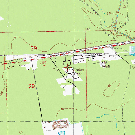 Topographic Map of Pleasant Oaks Mobile Home Park, LA
