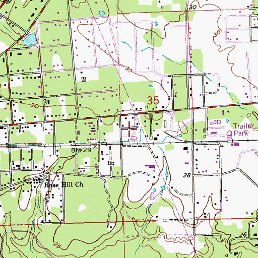 Topographic Map of Pounds Mobile Home Park, LA