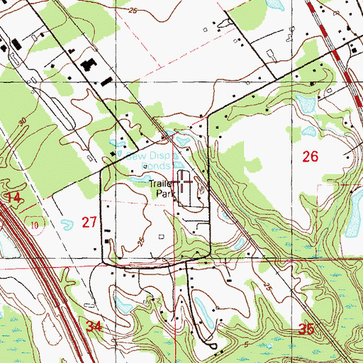 Topographic Map of Raybons Village Mobile Home Park, LA