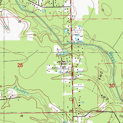 Topographic Map of Ridgecrest Mobile Home Park, LA