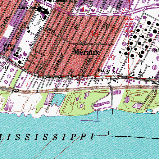Topographic Map of Riveredge Trailer Park, LA