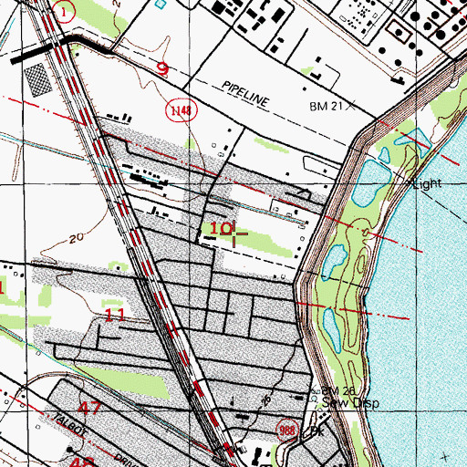 Topographic Map of Riverside Mobile Home Park, LA
