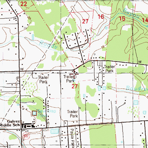 Topographic Map of S and H Mobile Home Park, LA