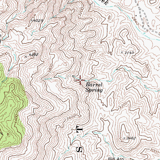 Topographic Map of Barrel Spring, AZ
