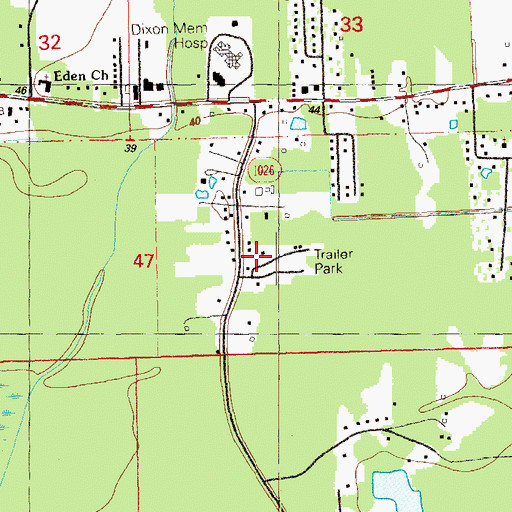 Topographic Map of Seven Oaks Mobile Home Park, LA