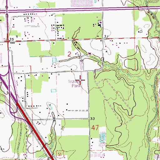 Topographic Map of Silessi Mobile Home Park, LA