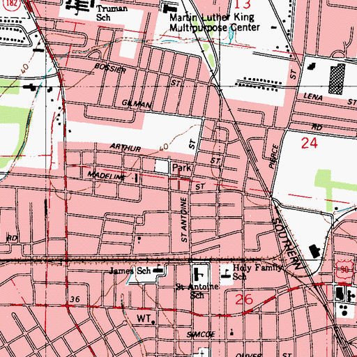 Topographic Map of Southern Consumer Mobile Home Park, LA