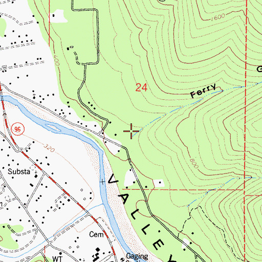 Topographic Map of Ferry Gulch, CA