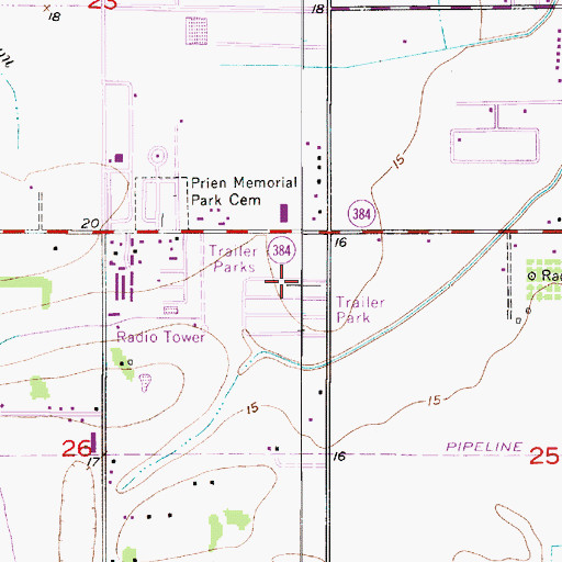 Topographic Map of Southtowner Mobile Estates, LA
