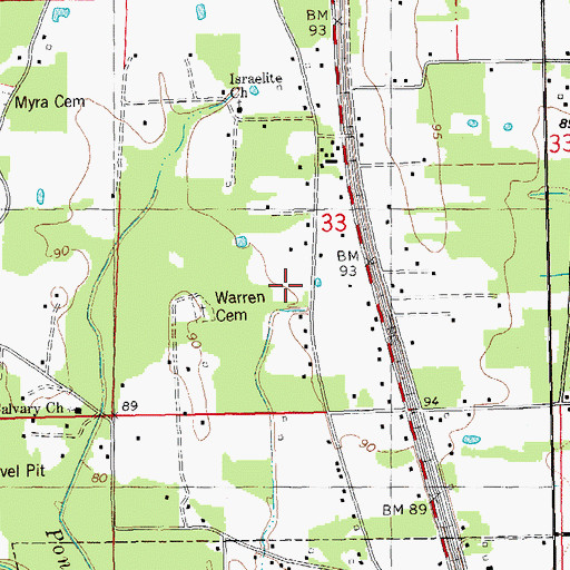 Topographic Map of Strawberry Heights Mobile Home Park, LA