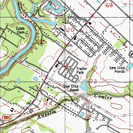 Topographic Map of Summerwood Mobile Home Community, LA